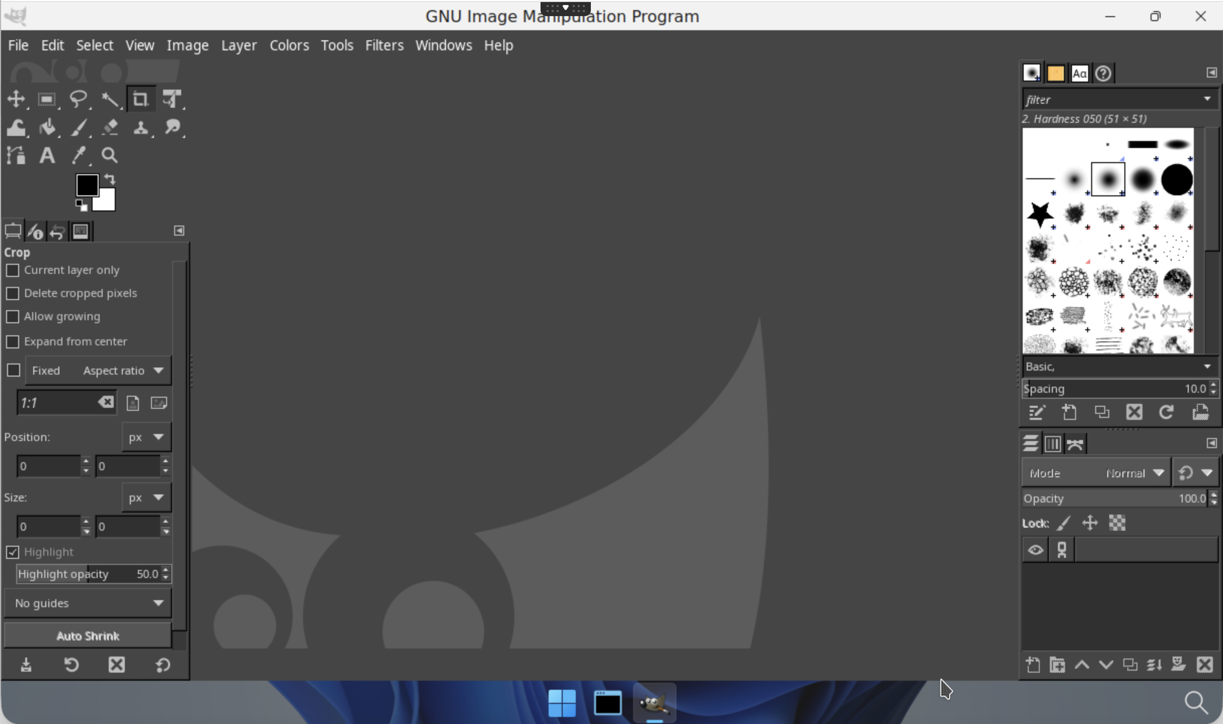 abcdesktop.io gimp is running