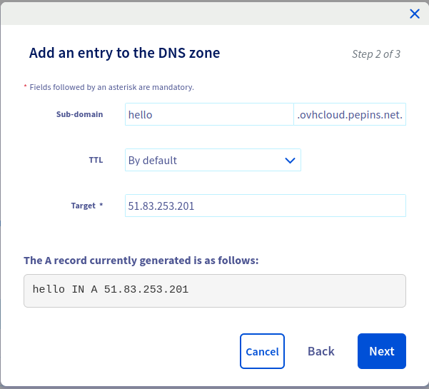 ovh console domain overview